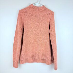 Garnet Hill Wool & Alpaca Blend Chunky Knit Mock Neck Sweater - Size L